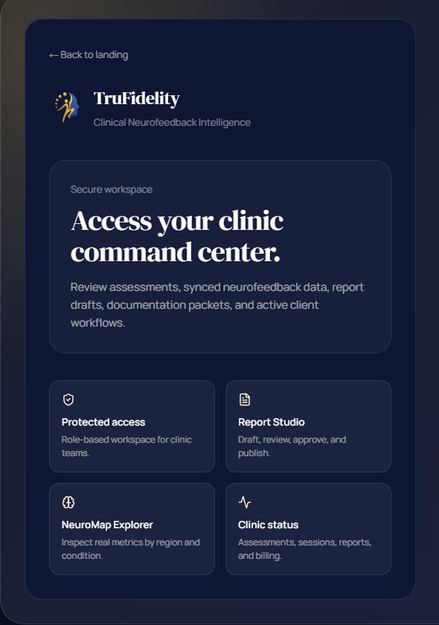 TruFidelity clinic workspace